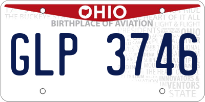 OH license plate GLP3746