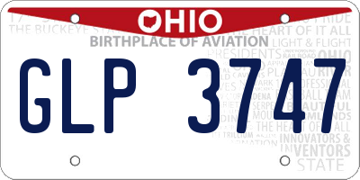 OH license plate GLP3747