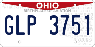 OH license plate GLP3751