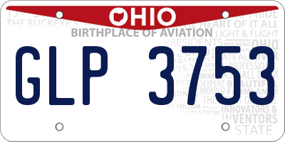 OH license plate GLP3753