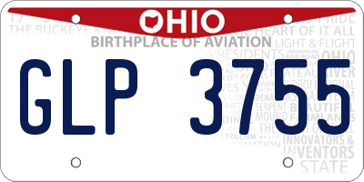 OH license plate GLP3755