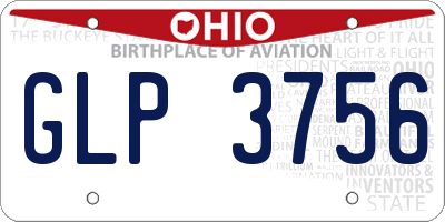 OH license plate GLP3756