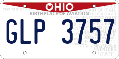 OH license plate GLP3757
