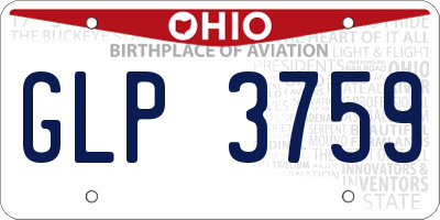 OH license plate GLP3759