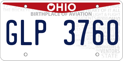 OH license plate GLP3760
