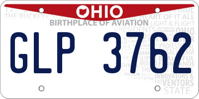 OH license plate GLP3762