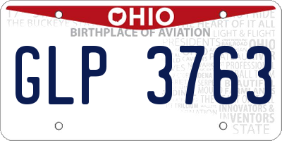 OH license plate GLP3763