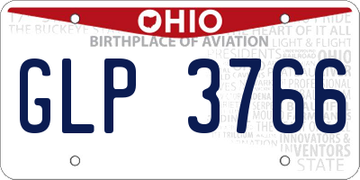 OH license plate GLP3766