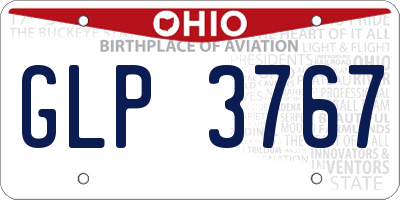 OH license plate GLP3767