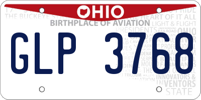 OH license plate GLP3768
