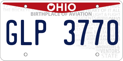 OH license plate GLP3770