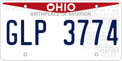 OH license plate GLP3774