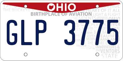 OH license plate GLP3775