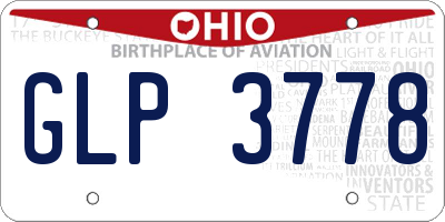 OH license plate GLP3778