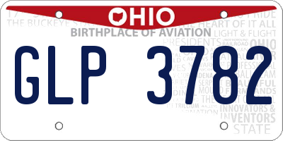 OH license plate GLP3782
