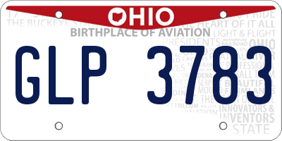 OH license plate GLP3783