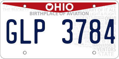 OH license plate GLP3784