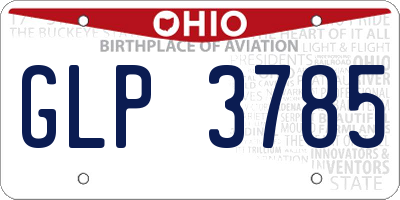 OH license plate GLP3785