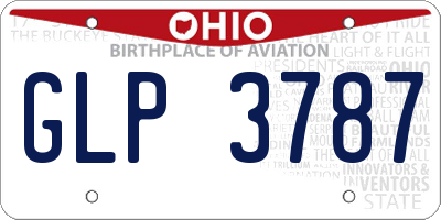OH license plate GLP3787