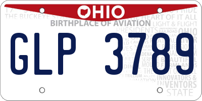 OH license plate GLP3789