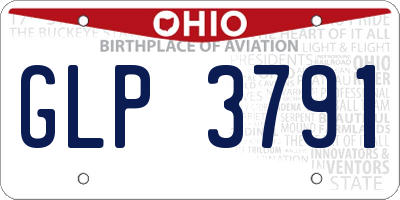 OH license plate GLP3791