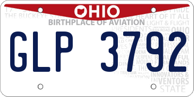 OH license plate GLP3792