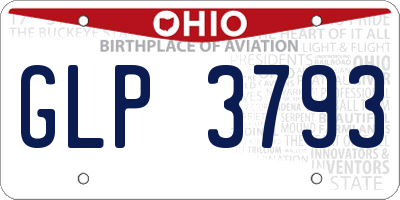 OH license plate GLP3793