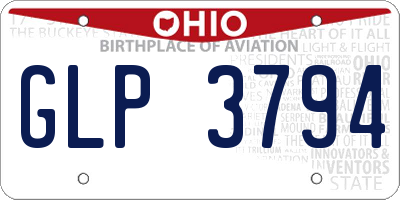 OH license plate GLP3794