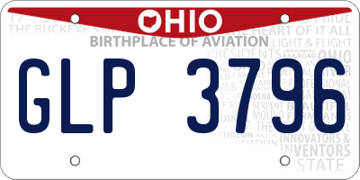 OH license plate GLP3796