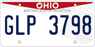 OH license plate GLP3798