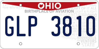 OH license plate GLP3810