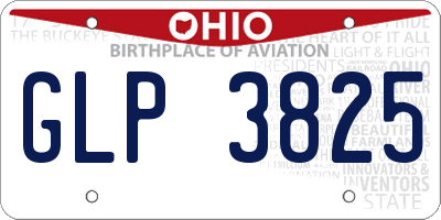 OH license plate GLP3825
