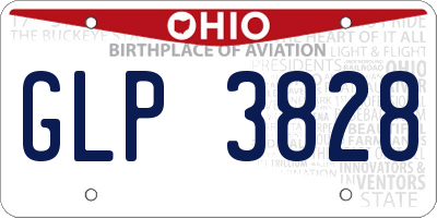 OH license plate GLP3828