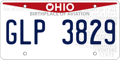 OH license plate GLP3829