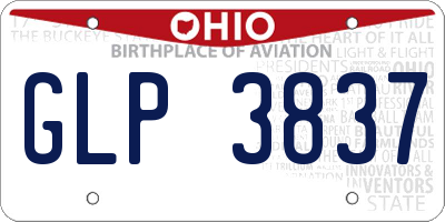 OH license plate GLP3837