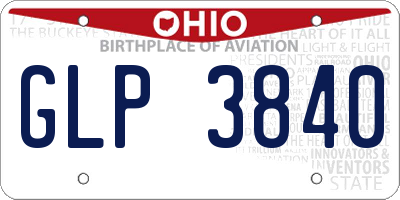 OH license plate GLP3840