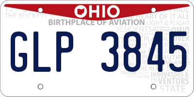 OH license plate GLP3845