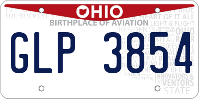 OH license plate GLP3854