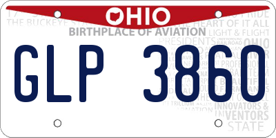 OH license plate GLP3860