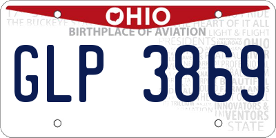 OH license plate GLP3869