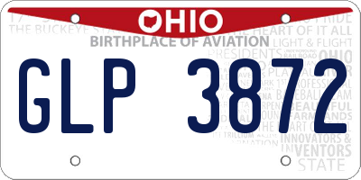 OH license plate GLP3872