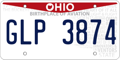 OH license plate GLP3874