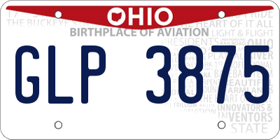 OH license plate GLP3875