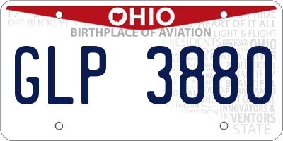 OH license plate GLP3880