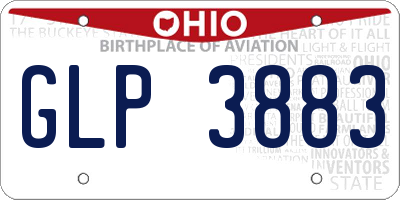 OH license plate GLP3883