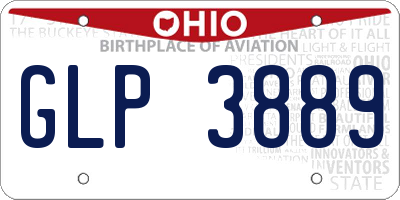 OH license plate GLP3889