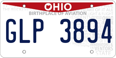 OH license plate GLP3894