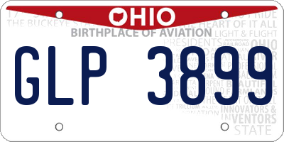OH license plate GLP3899