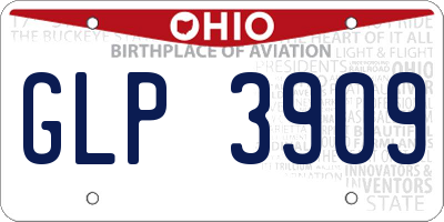 OH license plate GLP3909