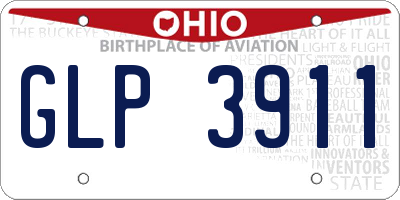 OH license plate GLP3911